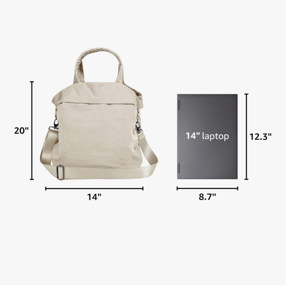 ODODOS 19L Multi Hobo Bag 2.0 - Ivory Beige - Versatile 3-Way Tote - Picture 3 of 10